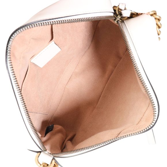 Gucci White Matelass√© Leather Small GG Marmont Shoulder Bag - Picture 8 of 9